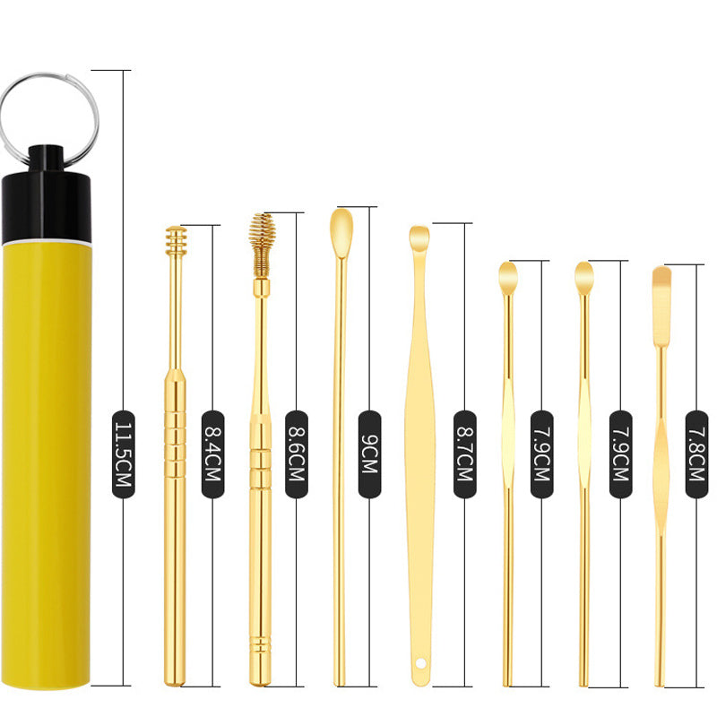 Stainless Steel Spiral Ear Pick Tool Set | Reusable Ear Wax Cleaner Kit