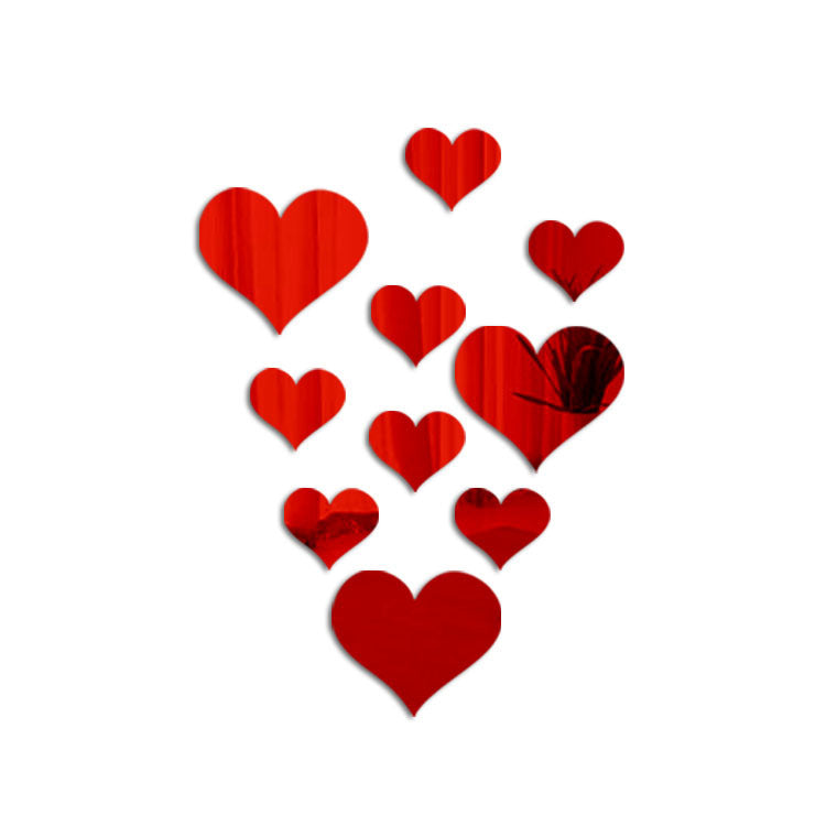 Cross-Border Home Love Mirror Wall Stickers Decorative Background Wall Acrylic Mirror