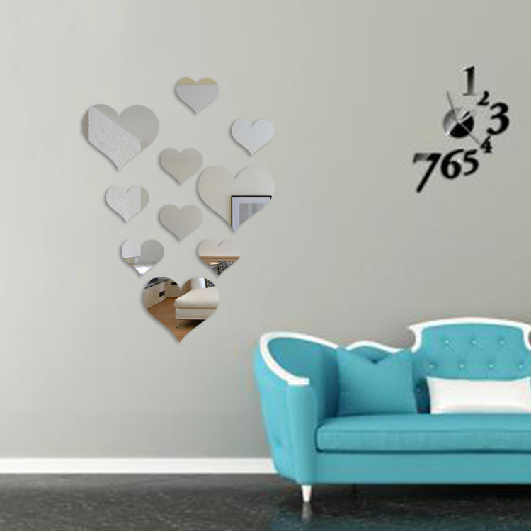 Cross-Border Home Love Mirror Wall Stickers Decorative Background Wall Acrylic Mirror