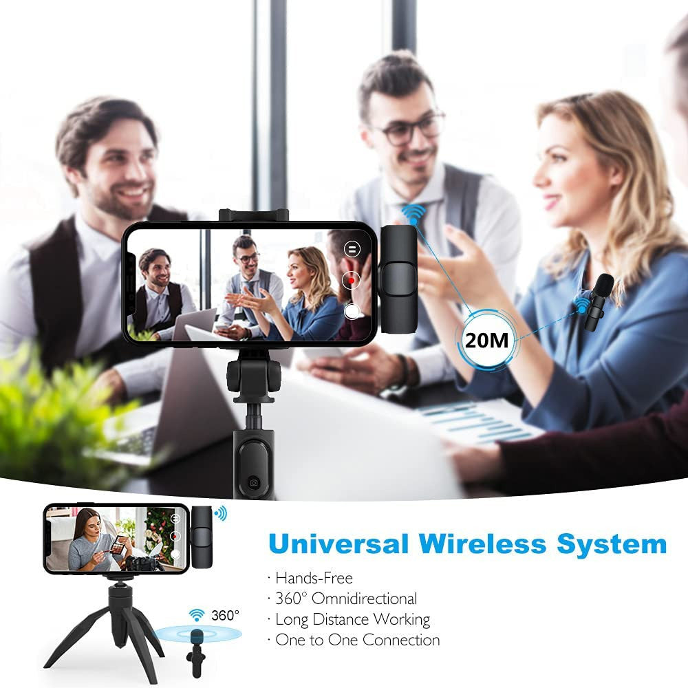 Wireless Lavalier Microphone | Portable Mini Mic for iPhone & Android