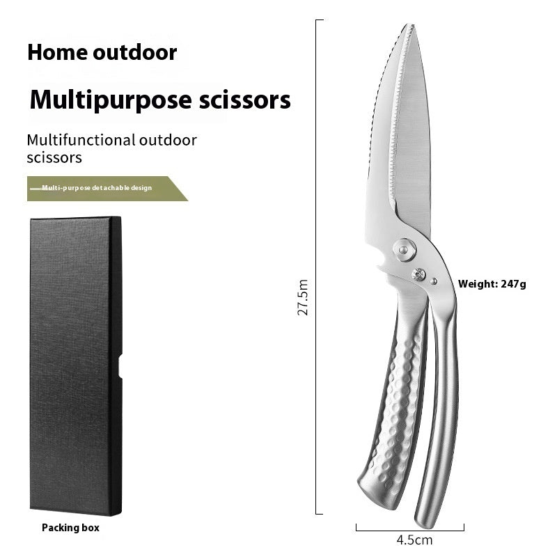 Stainless Steel Kitchen Scissors | Dual-Purpose Strong Shears for Cooking