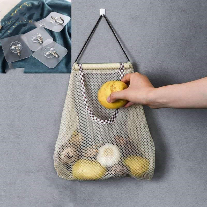 Hangable Vegetable Storage Net Bag | Reusable Eco-Friendly Onion & Grocery Bag