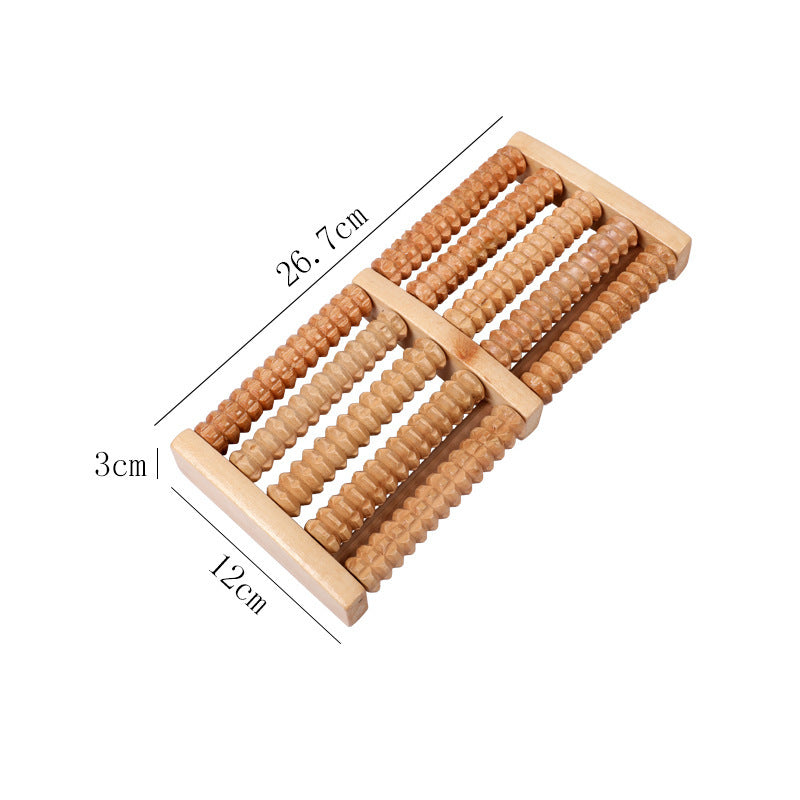 Wooden Six-Row Foot Roller | Acupoint Hand Massage Foot Massager