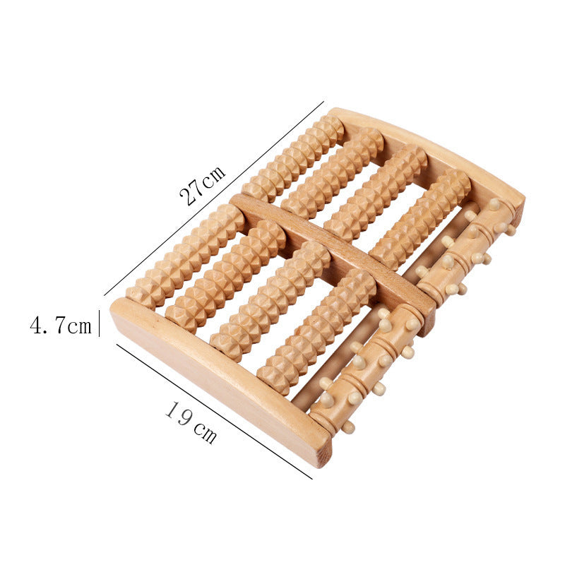 Wooden Six-Row Foot Roller | Acupoint Hand Massage Foot Massager