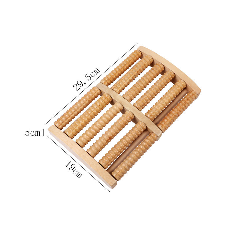 Wooden Six-Row Foot Roller | Acupoint Hand Massage Foot Massager