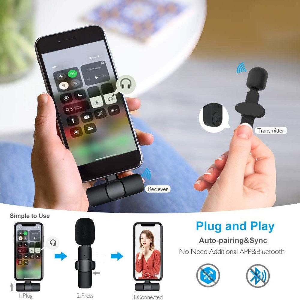 Wireless Lavalier Microphone | Portable Mini Mic for iPhone & Android