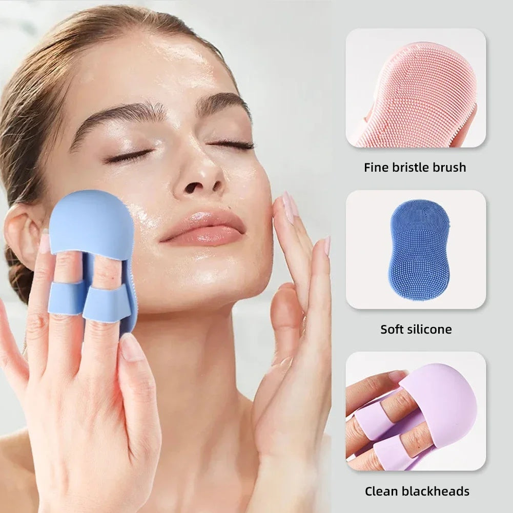 2PC Silicone Facial Cleansing Brush | Mini Exfoliator & Baby Bath Scrubber