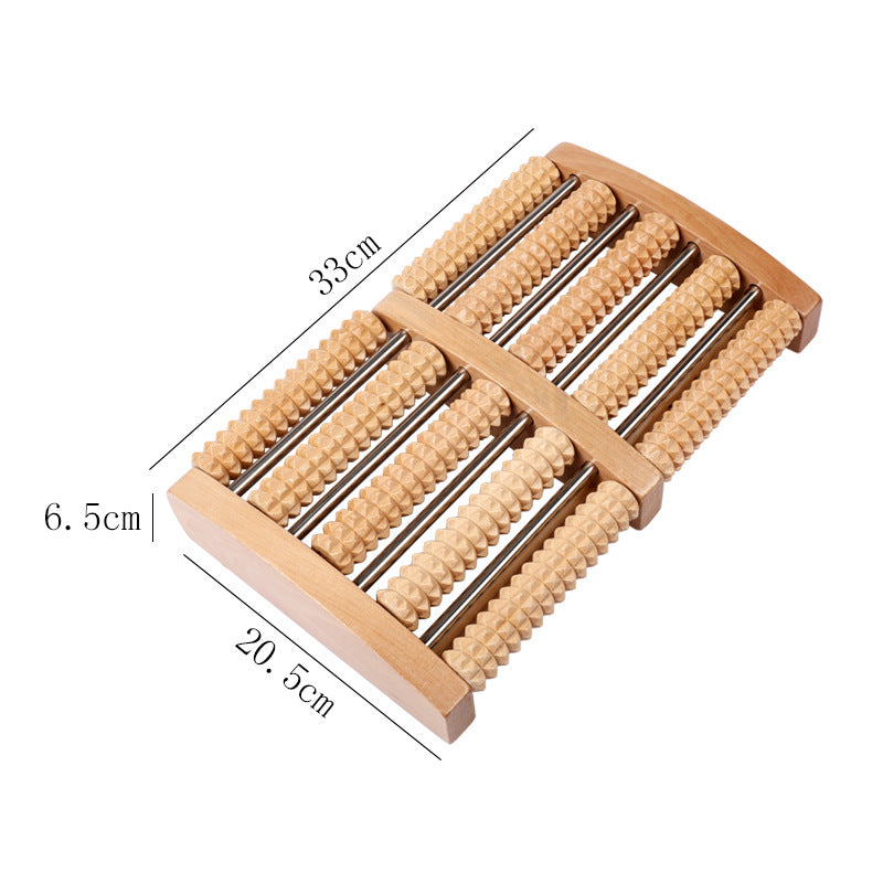 Wooden Six-Row Foot Roller | Acupoint Hand Massage Foot Massager