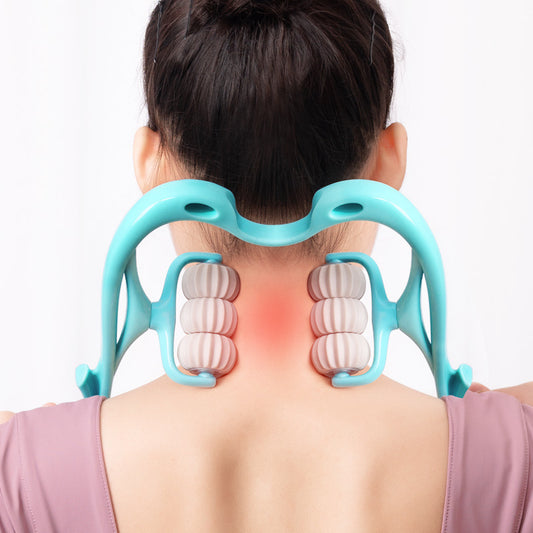 6-Wheel Manual Neck Massager Roller | Muscle Relaxation & Pain Relief Tool