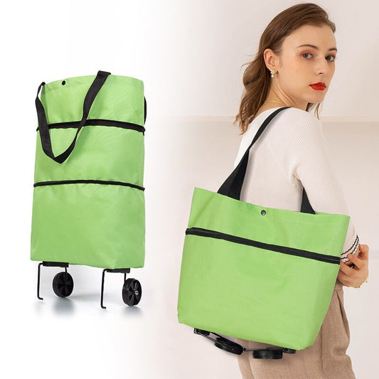 Folding Shopping Cart | Reusable Grocery Bags with Wheels