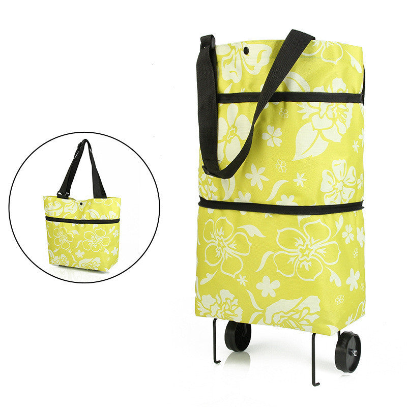 Folding Shopping Cart | Reusable Grocery Bags with Wheels