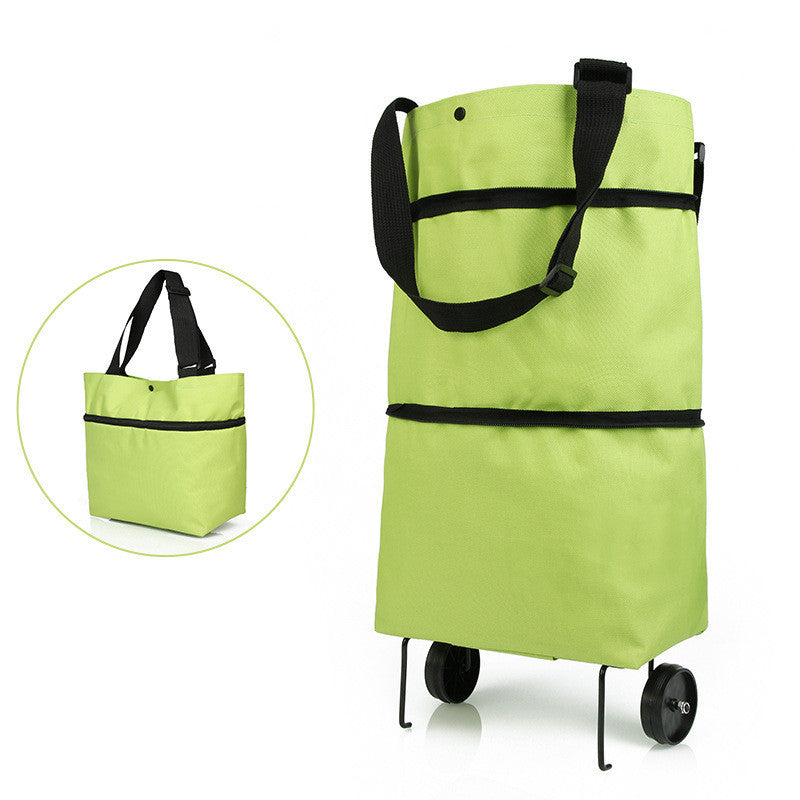 Folding Shopping Cart | Reusable Grocery Bags with Wheels