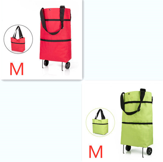 Folding Shopping Cart | Reusable Grocery Bags with Wheels