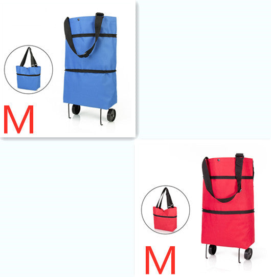 Folding Shopping Cart | Reusable Grocery Bags with Wheels
