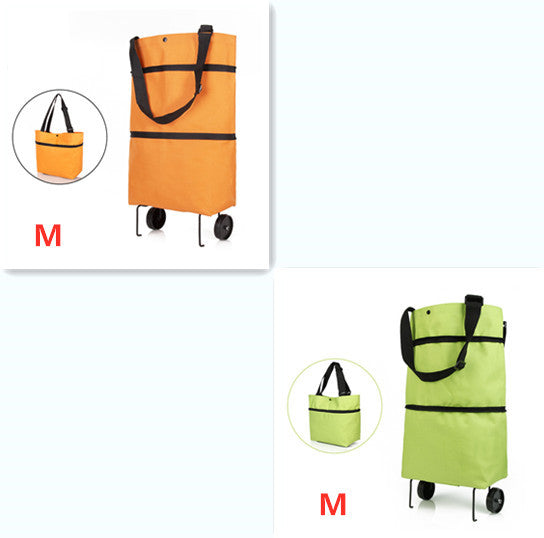 Folding Shopping Cart | Reusable Grocery Bags with Wheels