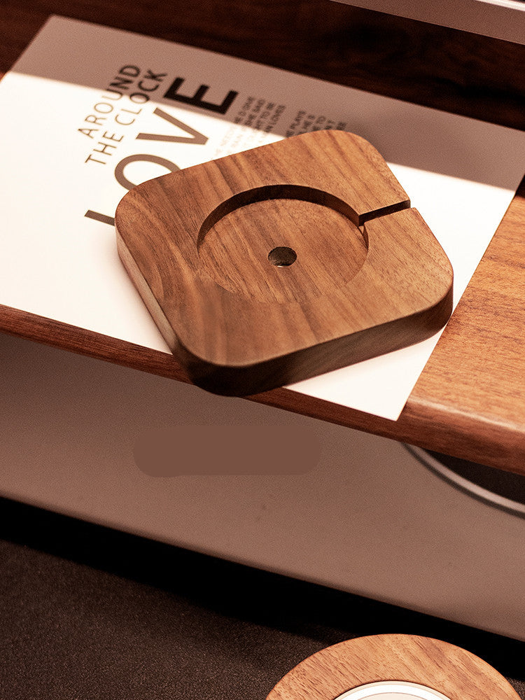 Magnetic Wireless Charger with Solid Wood Bracket Base | Fast Charging Stand
