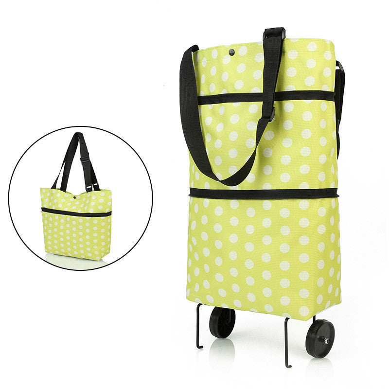 Folding Shopping Cart | Reusable Grocery Bags with Wheels