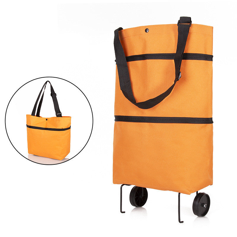 Folding Shopping Cart | Reusable Grocery Bags with Wheels