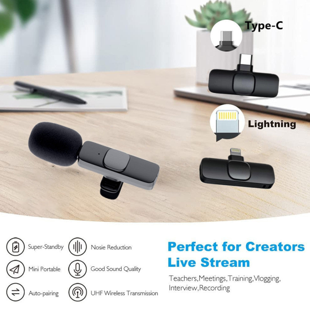 Wireless Lavalier Microphone | Portable Mini Mic for iPhone & Android