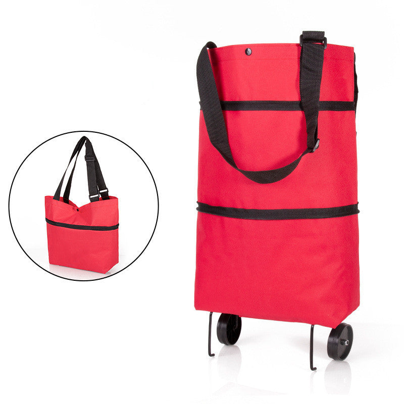 Folding Shopping Cart | Reusable Grocery Bags with Wheels