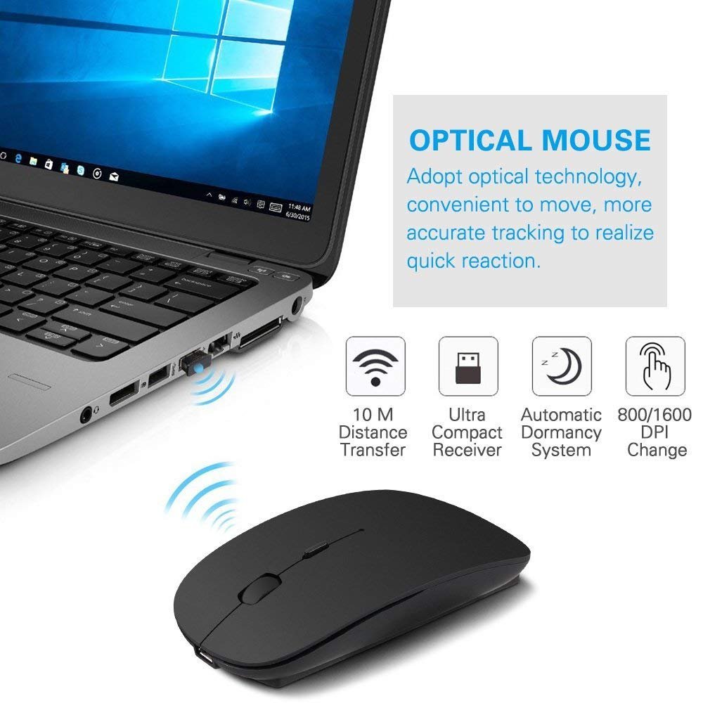 Wireless Bluetooth 3.0 Mouse | Portable Silent Ergonomic Mouse for Laptop & PC