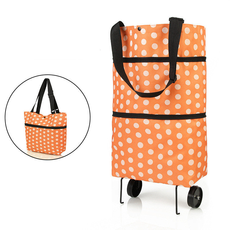 Folding Shopping Cart | Reusable Grocery Bags with Wheels
