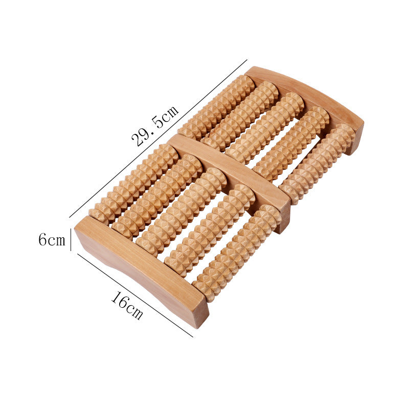 Wooden Six-Row Foot Roller | Acupoint Hand Massage Foot Massager