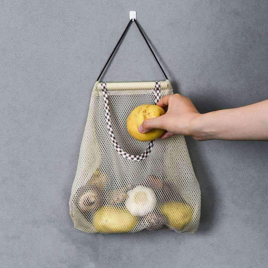 Hangable Vegetable Storage Net Bag | Reusable Eco-Friendly Onion & Grocery Bag