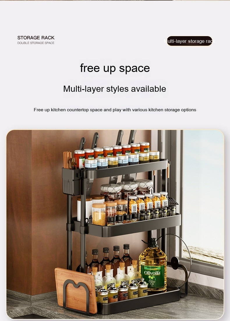 Multi-Layer Kitchen Rack | Spice & Seasoning Storage Organizer