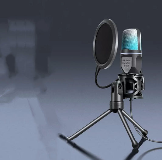 RGB Capacitor Gaming Desktop Microphone | Clear Sound USB Computer Mic