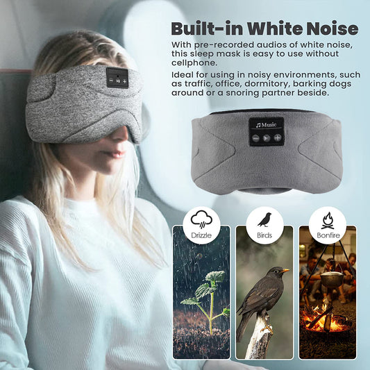 White Noise Bluetooth Sleep Eye Mask | Wireless Relaxing Sleep Mask with Music
