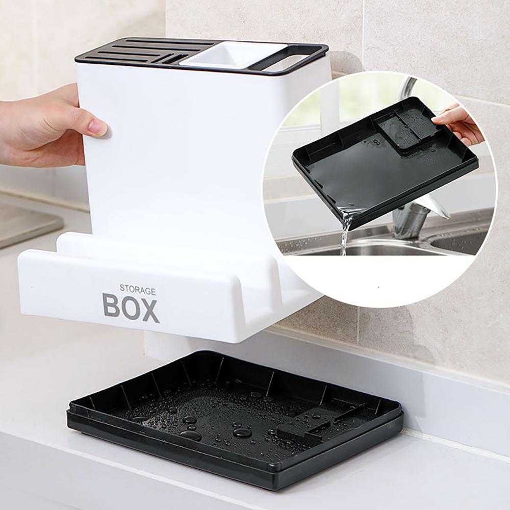 Kitchen Storage Racks | Knife & Tableware Plastic Holder Organizer