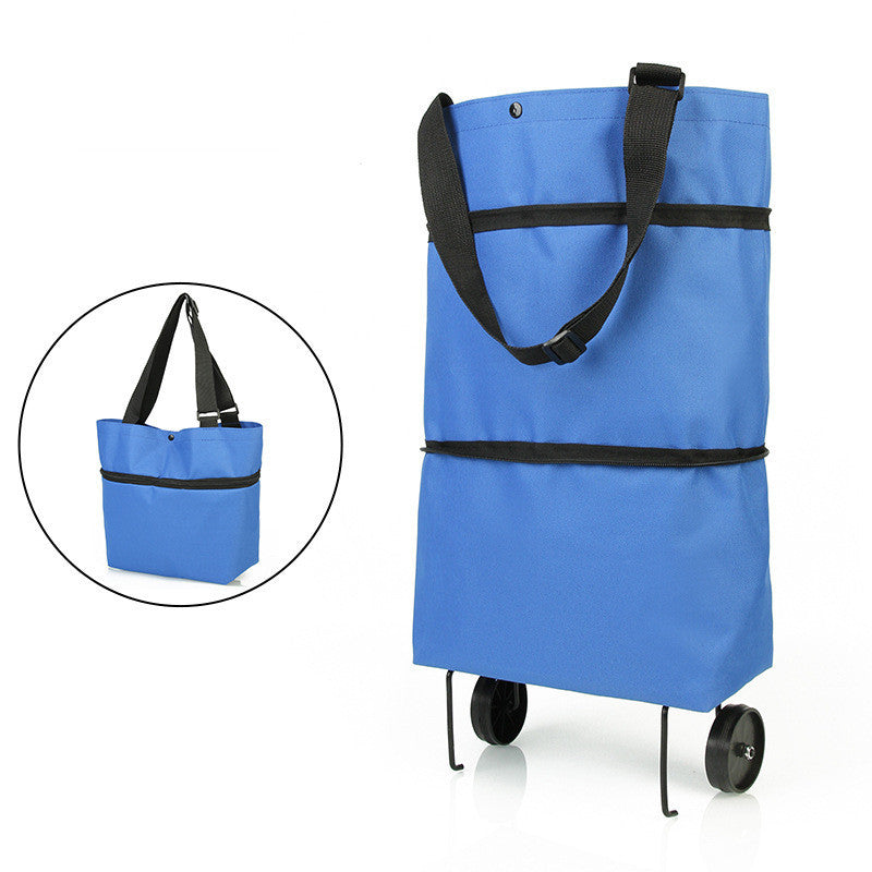 Folding Shopping Cart | Reusable Grocery Bags with Wheels