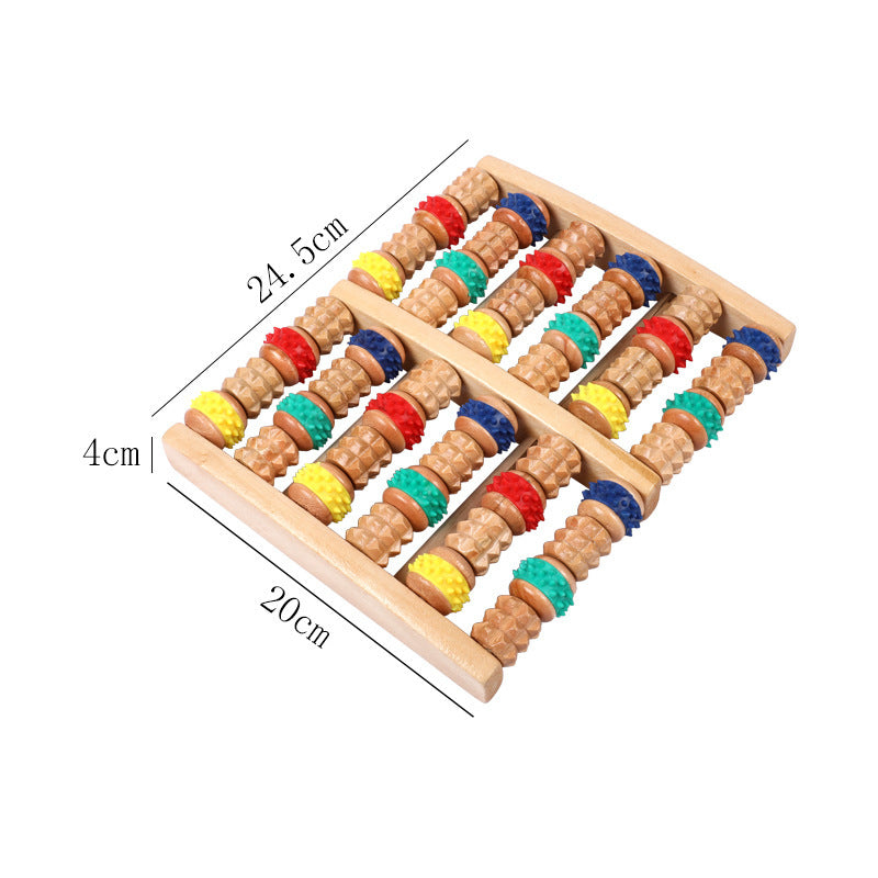 Wooden Six-Row Foot Roller | Acupoint Hand Massage Foot Massager