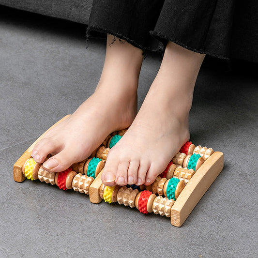 Wooden Six-Row Foot Roller | Acupoint Hand Massage Foot Massager