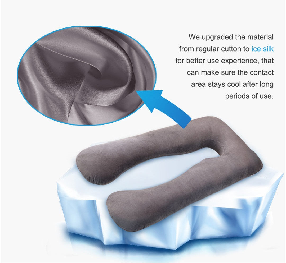 U-Shaped Maternity Pillow | Ice Silk Pregnancy Sleeping Support Cushion
