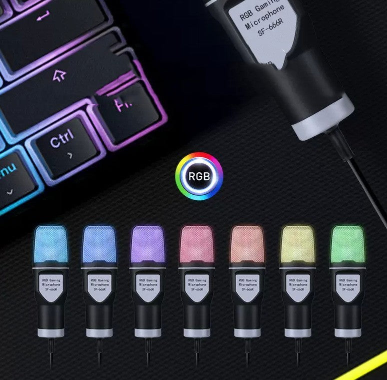 RGB Capacitor Gaming Desktop Microphone | Clear Sound USB Computer Mic