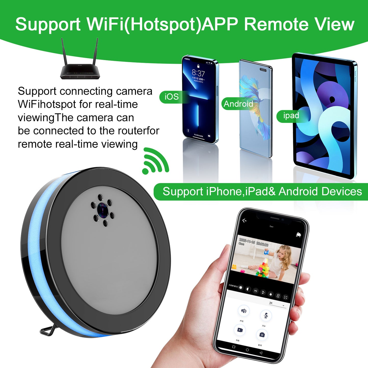 Wireless Smart Surveillance Camera | HD Security Camera with Voice Conversation & Night Vision