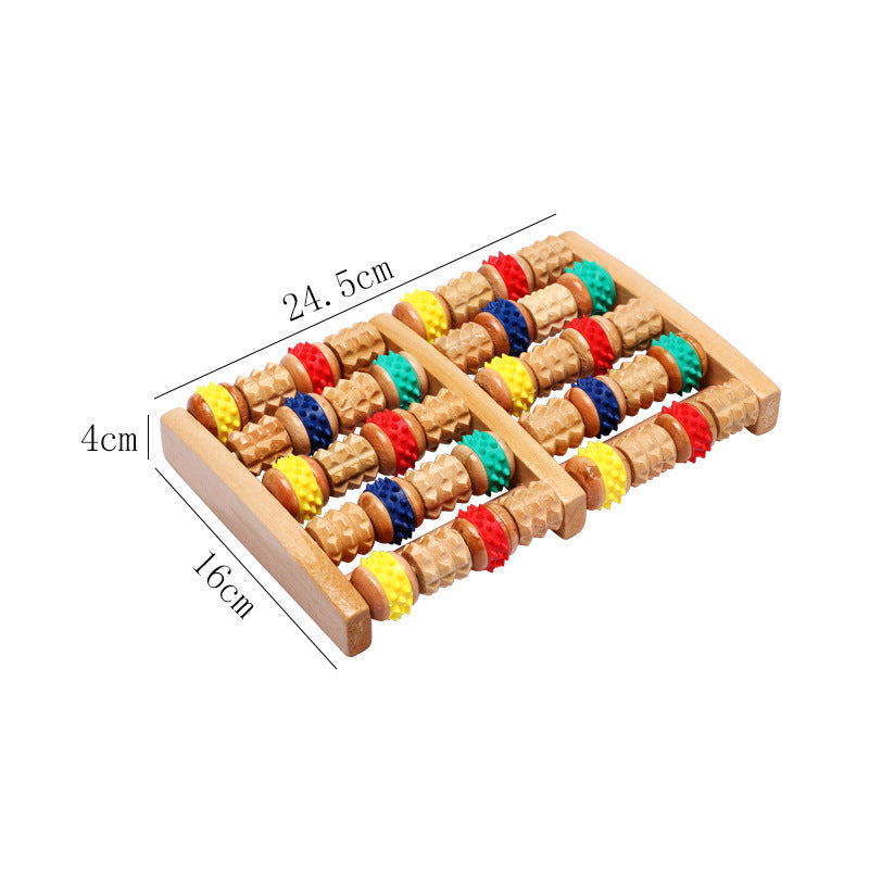 Wooden Six-Row Foot Roller | Acupoint Hand Massage Foot Massager