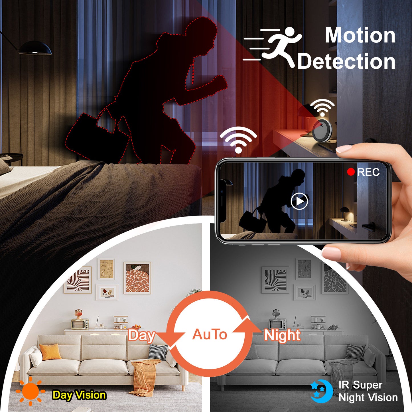 Wireless Smart Surveillance Camera | HD Security Camera with Voice Conversation & Night Vision
