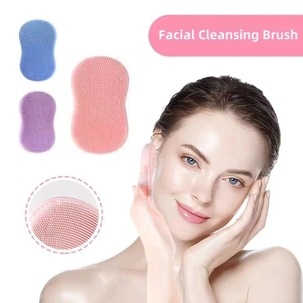 2PC Silicone Facial Cleansing Brush | Mini Exfoliator & Baby Bath Scrubber