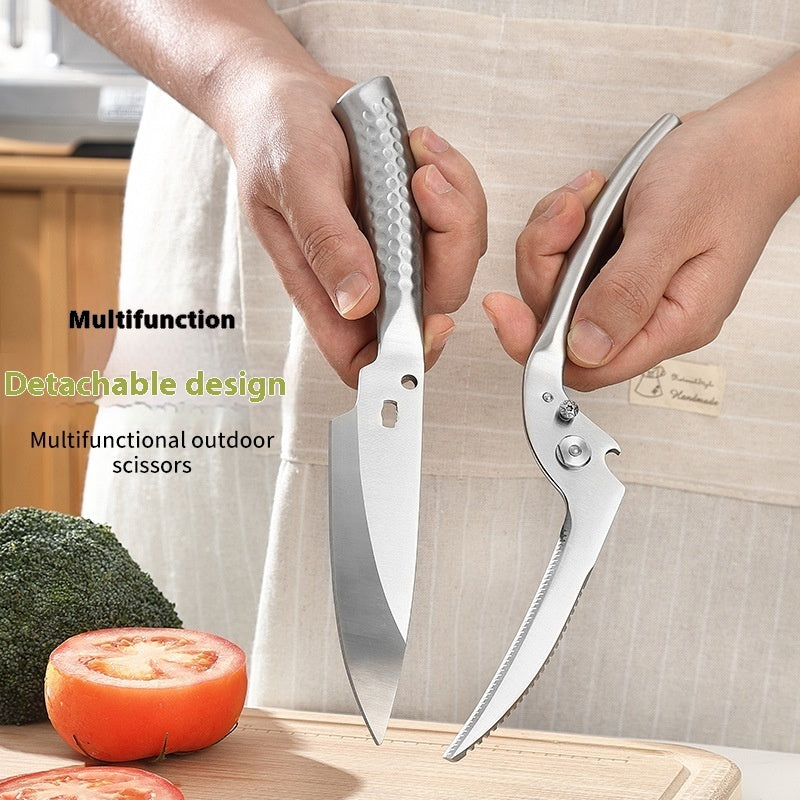 Stainless Steel Kitchen Scissors | Dual-Purpose Strong Shears for Cooking