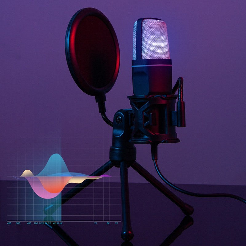 RGB Capacitor Gaming Desktop Microphone | Clear Sound USB Computer Mic